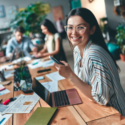 Woman working at desk